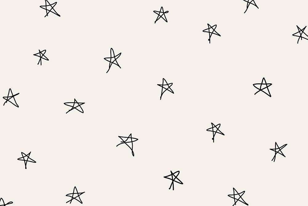 Doodle background, star pattern ink design