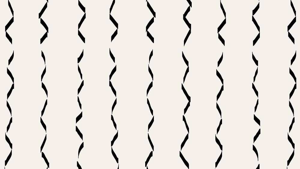 Wavy pattern desktop wallpaper, black doodle vector, simple background