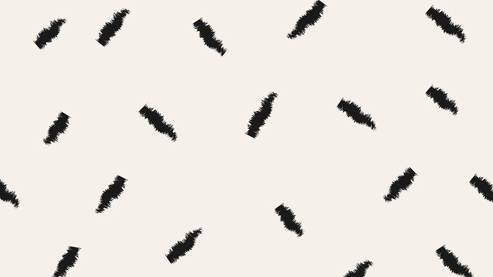 Brush pattern computer wallpaper, black doodle vector, simple background