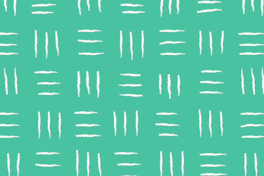 Green background, lined doodle pattern, simple design vector