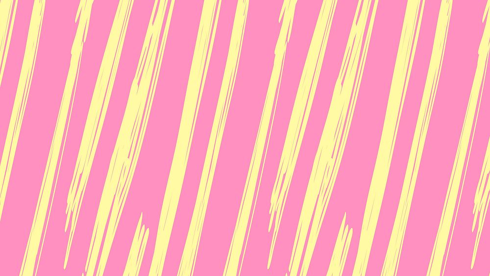Doodle desktop wallpaper, yellow brush pattern design vector