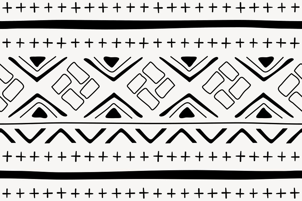 Pattern background, ethnic seamless aztec design, black and white geometric style, vector