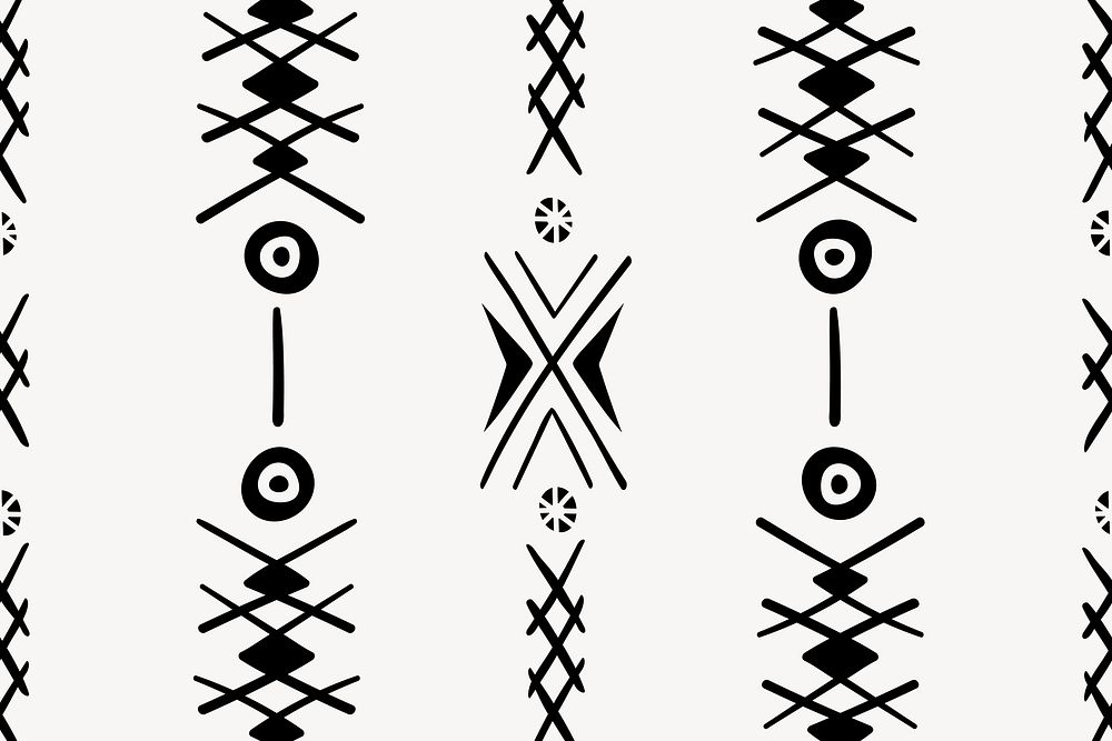 Tribal pattern background, black and white geometric design