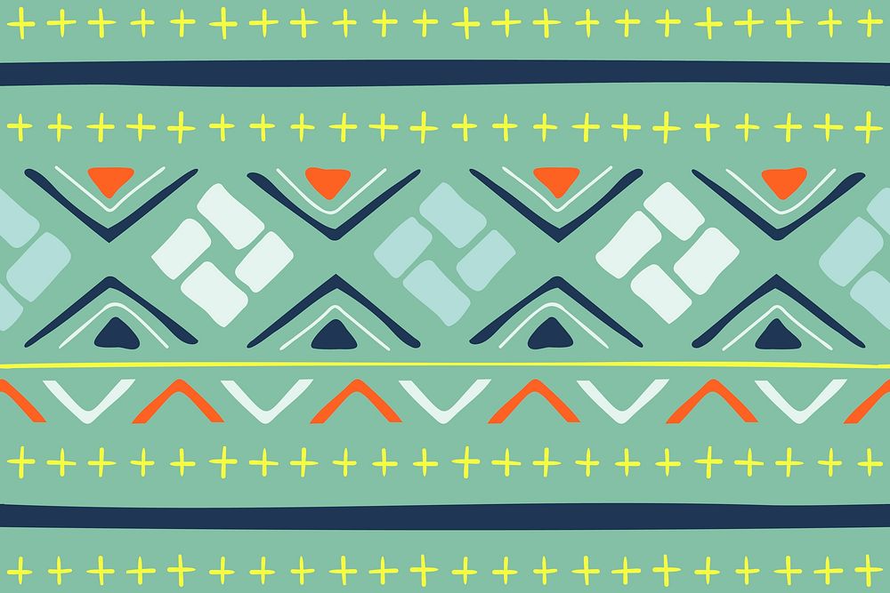 Pattern background, tribal aztec design, green geometric style
