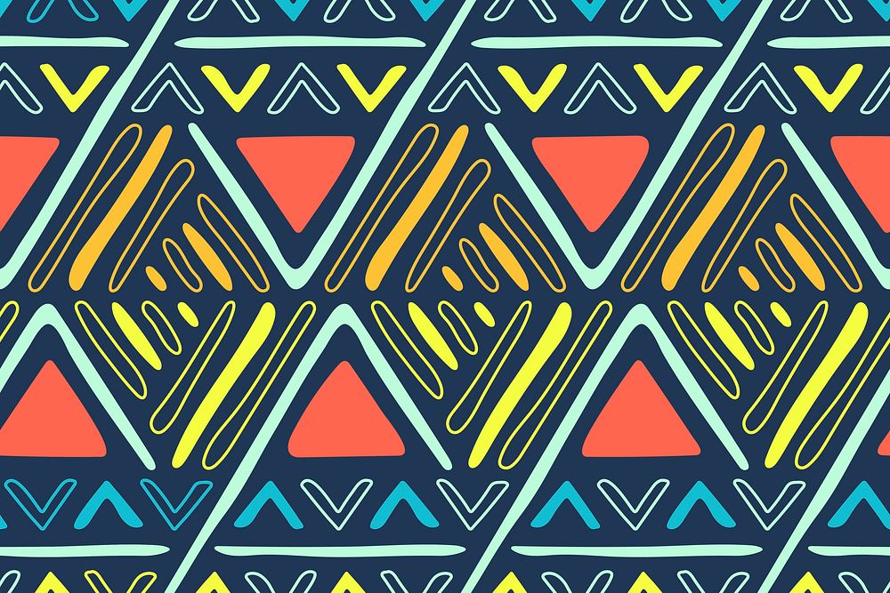 Tribal seamless pattern background, colorful aztec design, vector