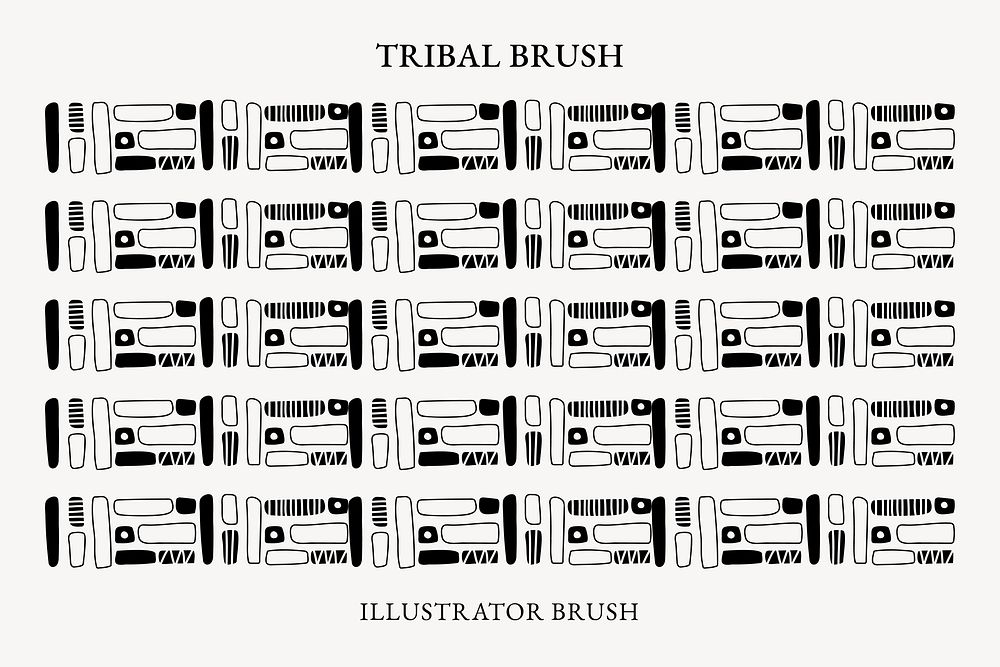 Illustrator brush, tribal pattern, vector add-on set