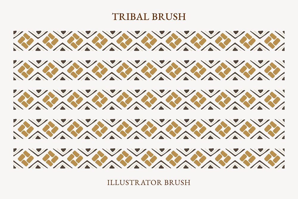 Tribal illustrator brush, earth tone geometric design, vector add-on set