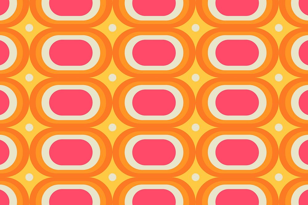 Retro 70s pattern background, geometric design