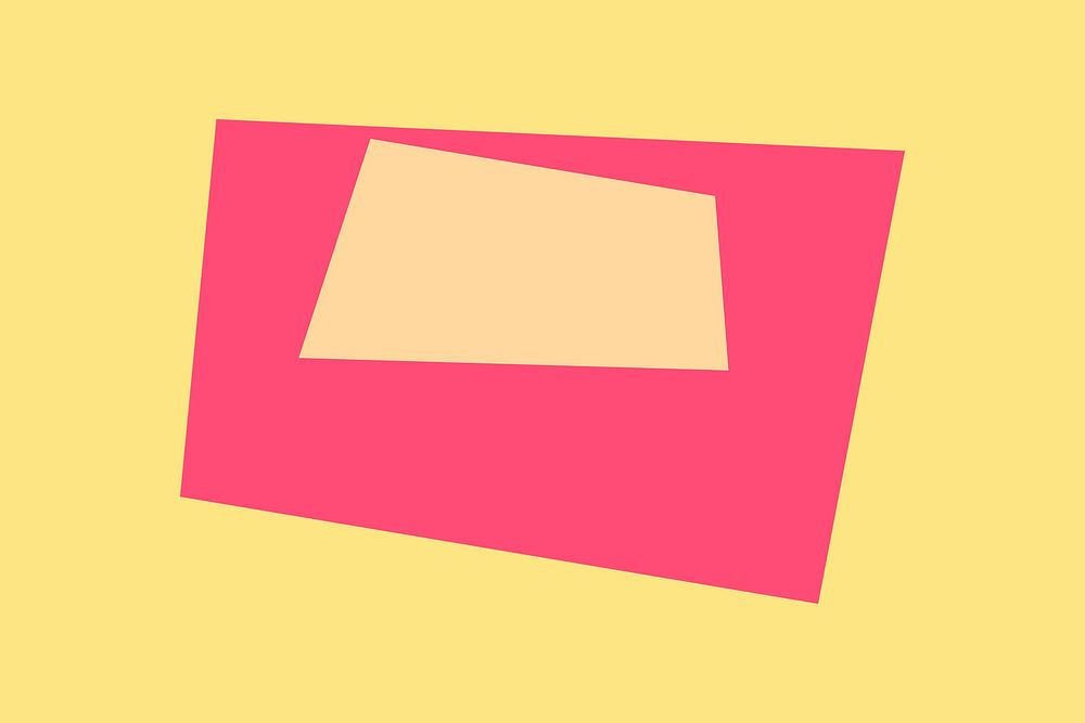 Retro geometric shape collage sticker, simple pink clipart psd