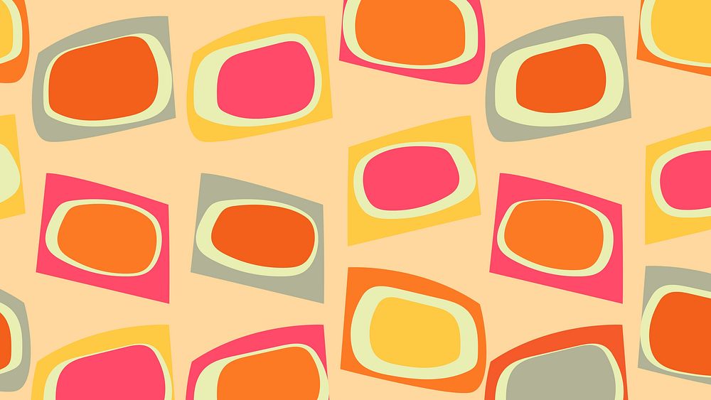 Retro colorful computer wallpaper, abstract 60s design background