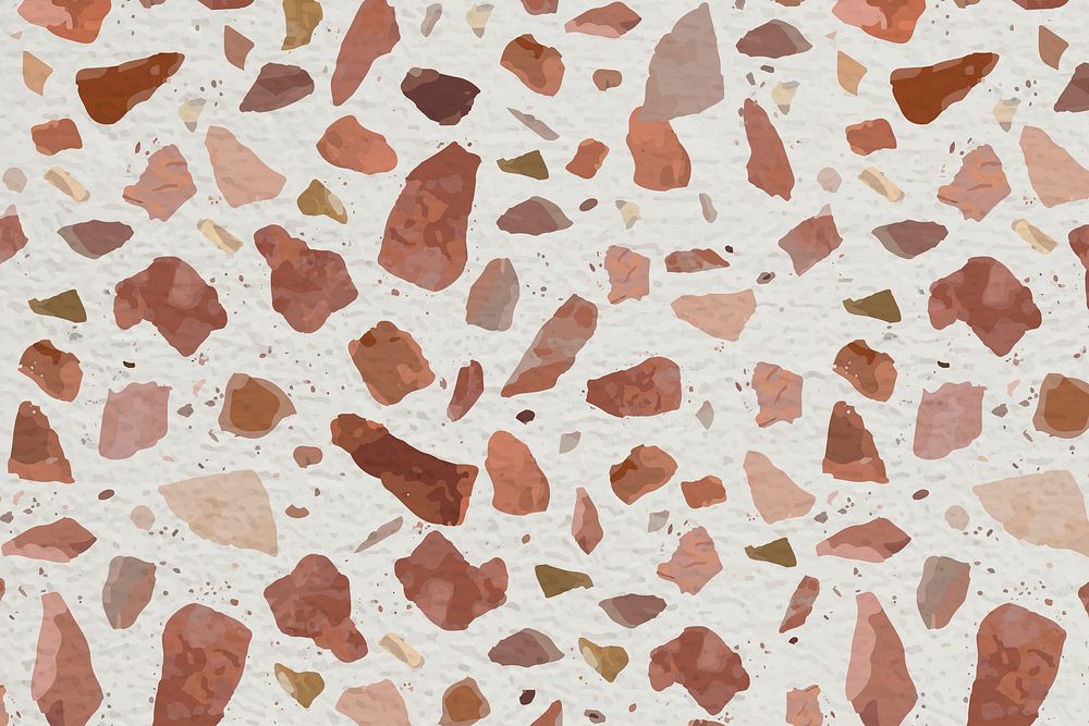 Aesthetic Terrazzo background, abstract brown pattern vector