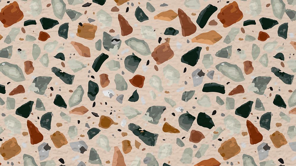 Terrazzo desktop wallpaper, aesthetic earth tone design vector