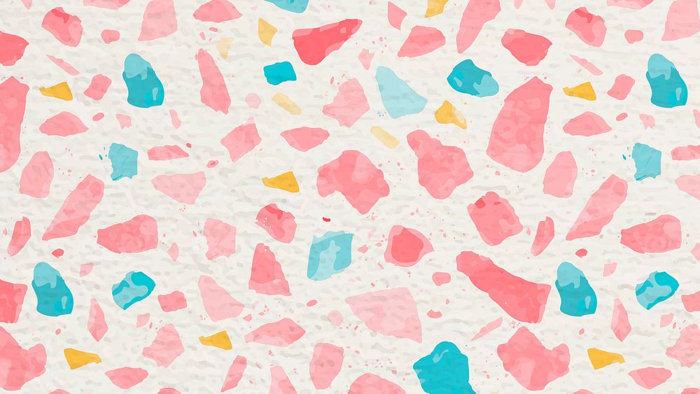 Aesthetic Terrazzo desktop wallpaper, abstract pastel pattern