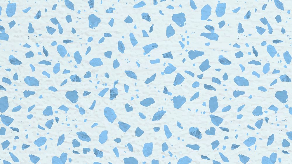 Aesthetic Terrazzo desktop wallpaper, abstract blue pattern vector