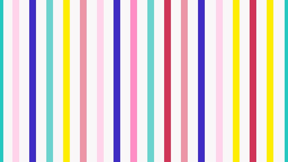 Cute desktop wallpaper, striped pattern, colorful design vector