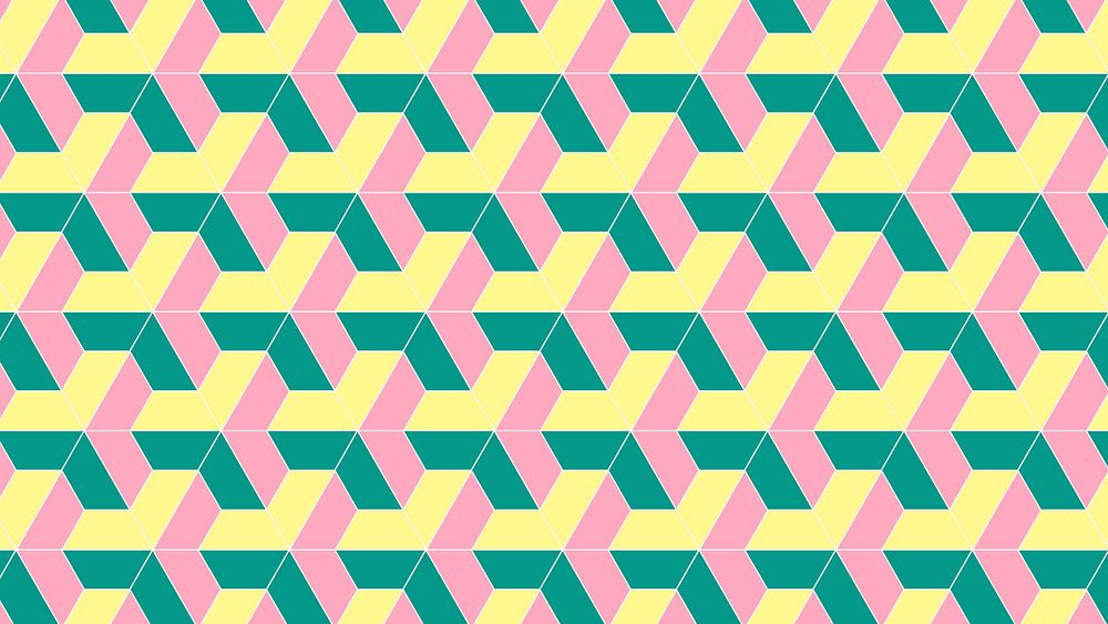 Green HD wallpaper, geometric pattern in pink vector