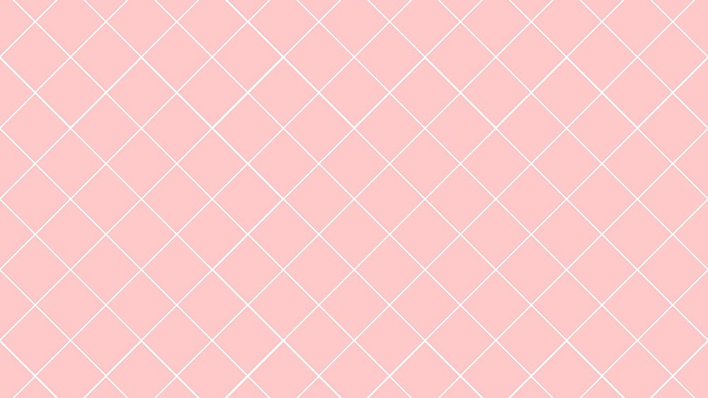 Pink desktop wallpaper, grid pattern, cute minimal design vector