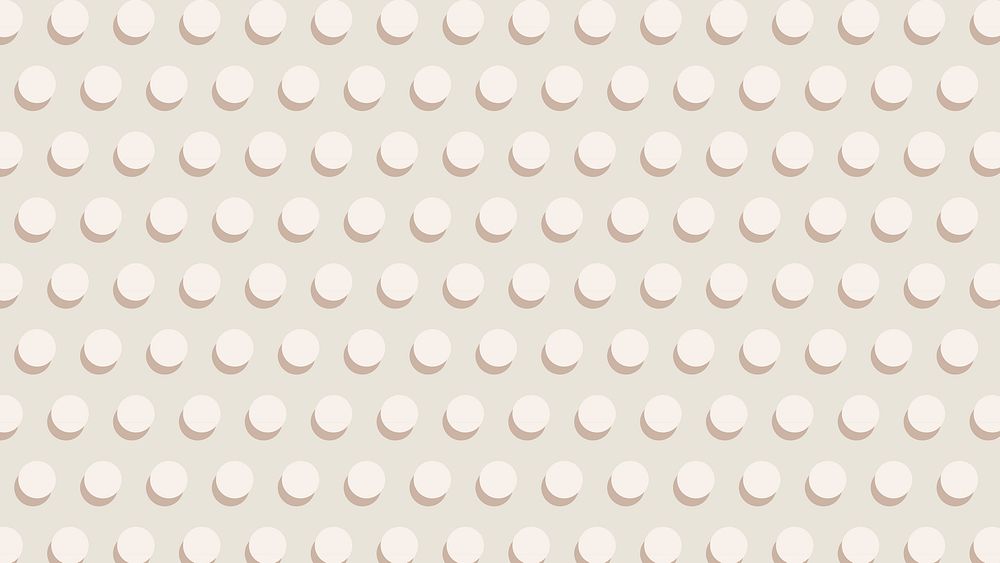Aesthetic computer wallpaper, polka dot pattern, cute cream design vector