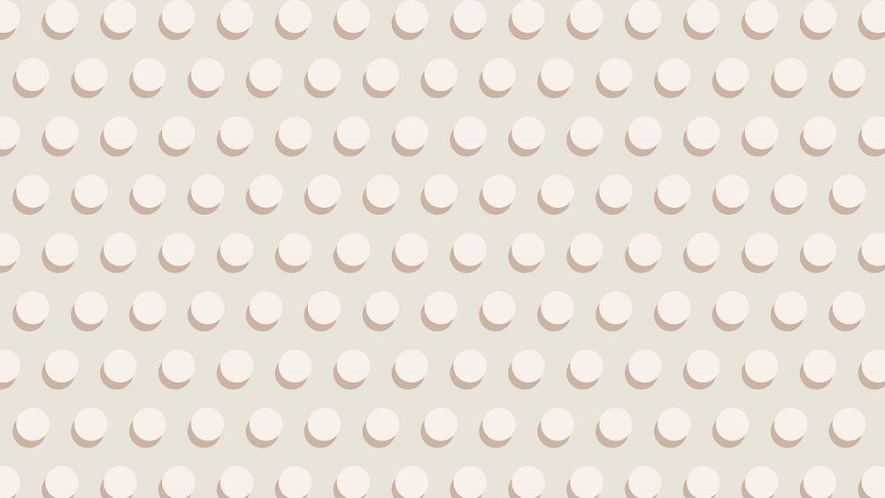 Aesthetic desktop wallpaper, polka dot pattern, cute cream design