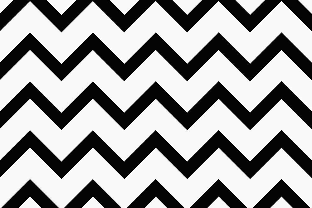 Black zigzag background, simple pattern design vector