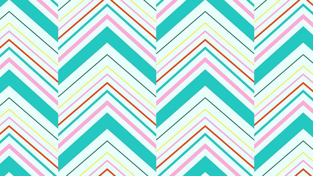 Chevron desktop wallpaper, teal zigzag pattern, background vector