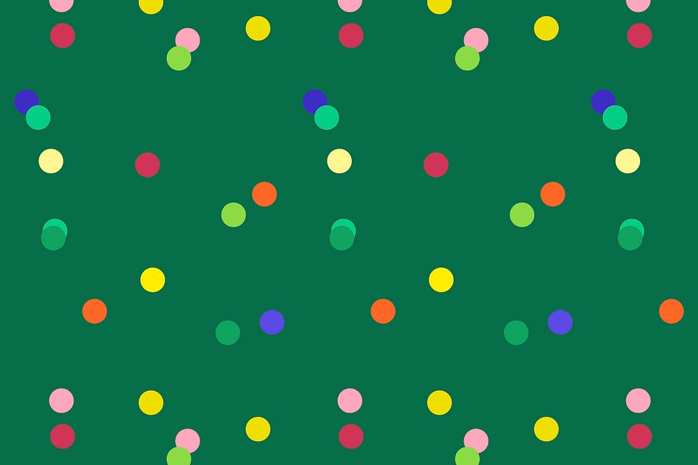 Christmas background, cute polka dot pattern in green vector