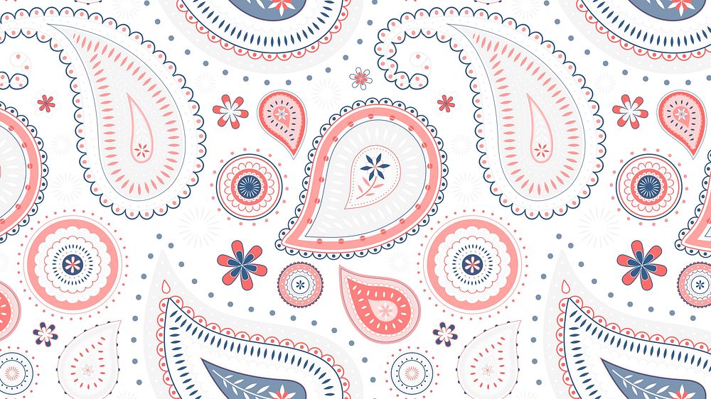 Pastel paisley desktop wallpaper, pink abstract pattern