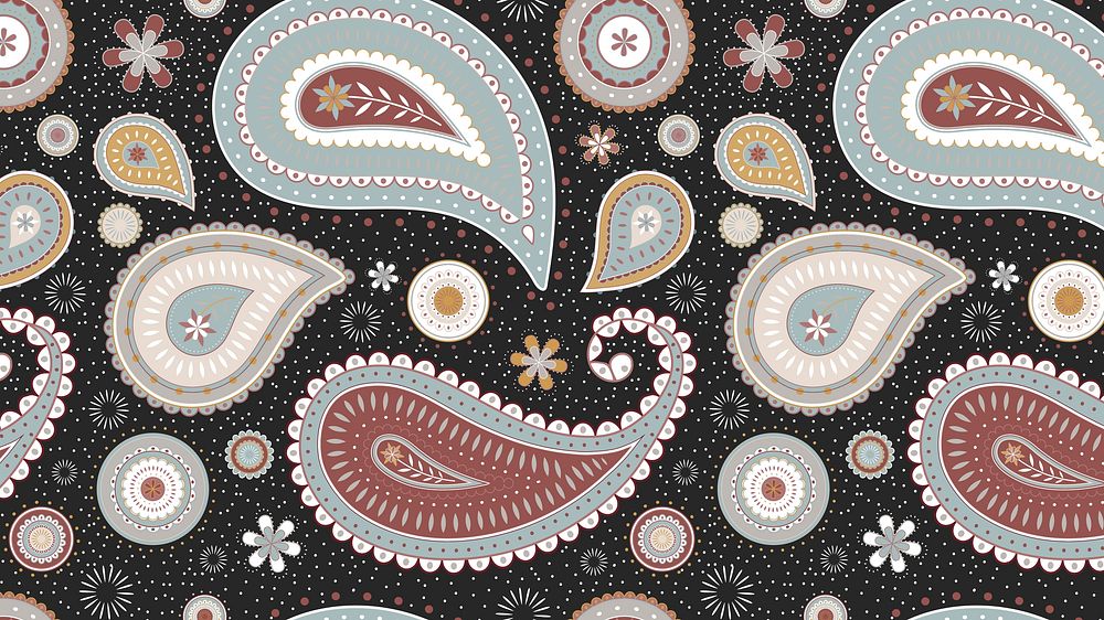 Indian paisley computer wallpaper, abstract floral pattern vector