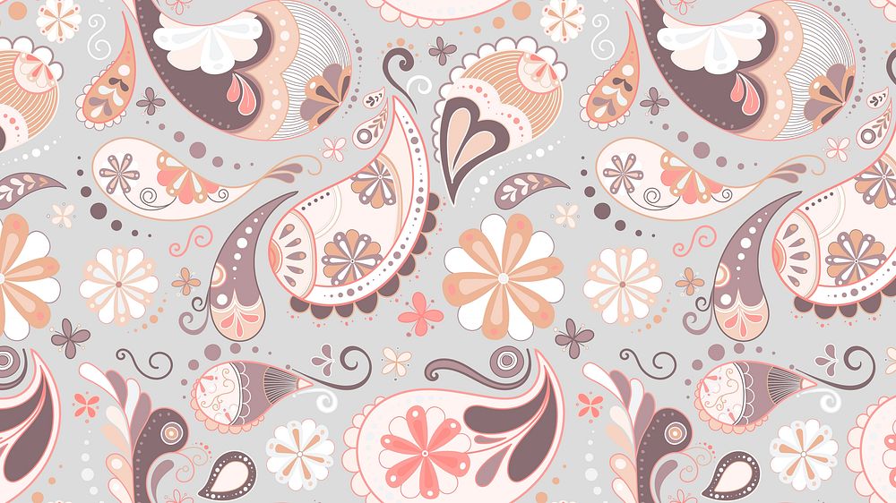 Beige paisley HD wallpaper, cute henna pattern vector