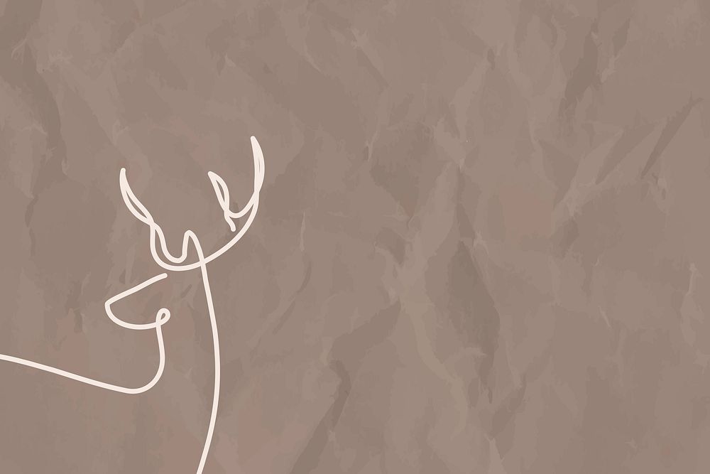 Brown minimal deer background, aesthetic design