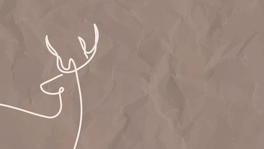 Aesthetic deer desktop wallpaper, minimal background vector