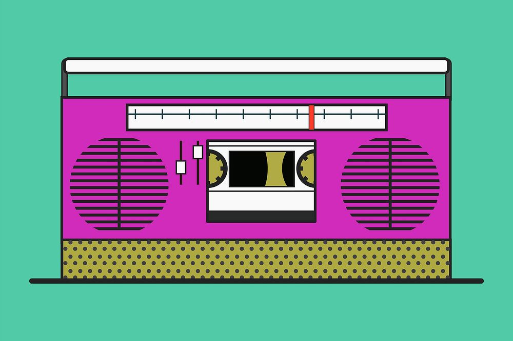Retro radio pop art music icon illustration