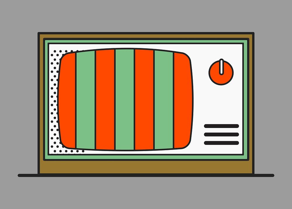Old school tv color pop art psd sticker