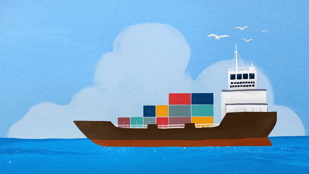 Cargo shipping desktop wallpaper, logistics industry background