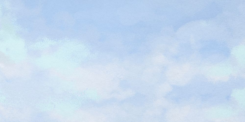 Watercolor cloudscape background, blue paper texture