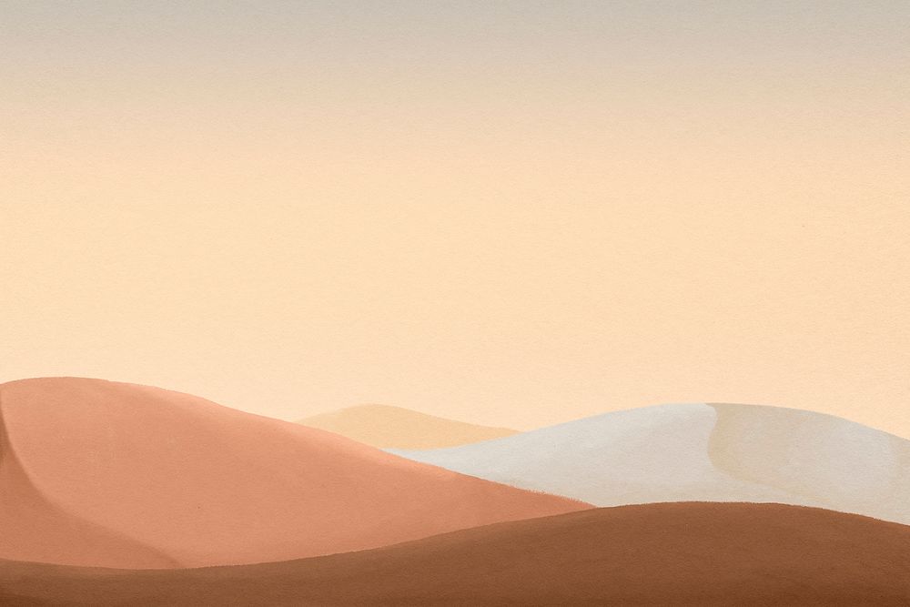 Desert landscape background, mountains border psd
