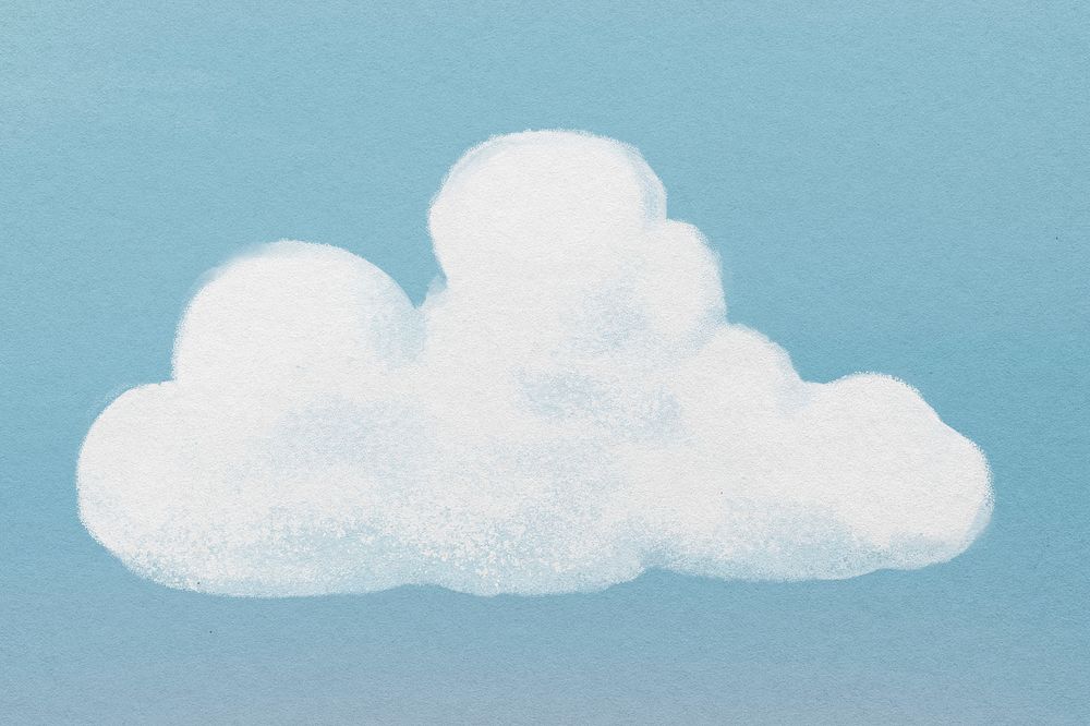Aesthetic cloud, watercolor, weather illustration psd
