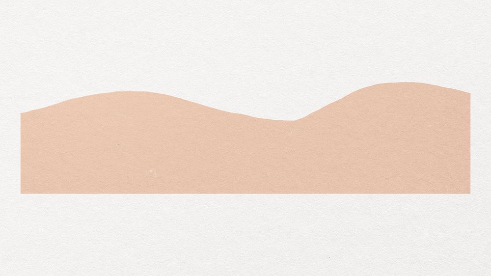 Beige wavy shape, watercolor divider psd