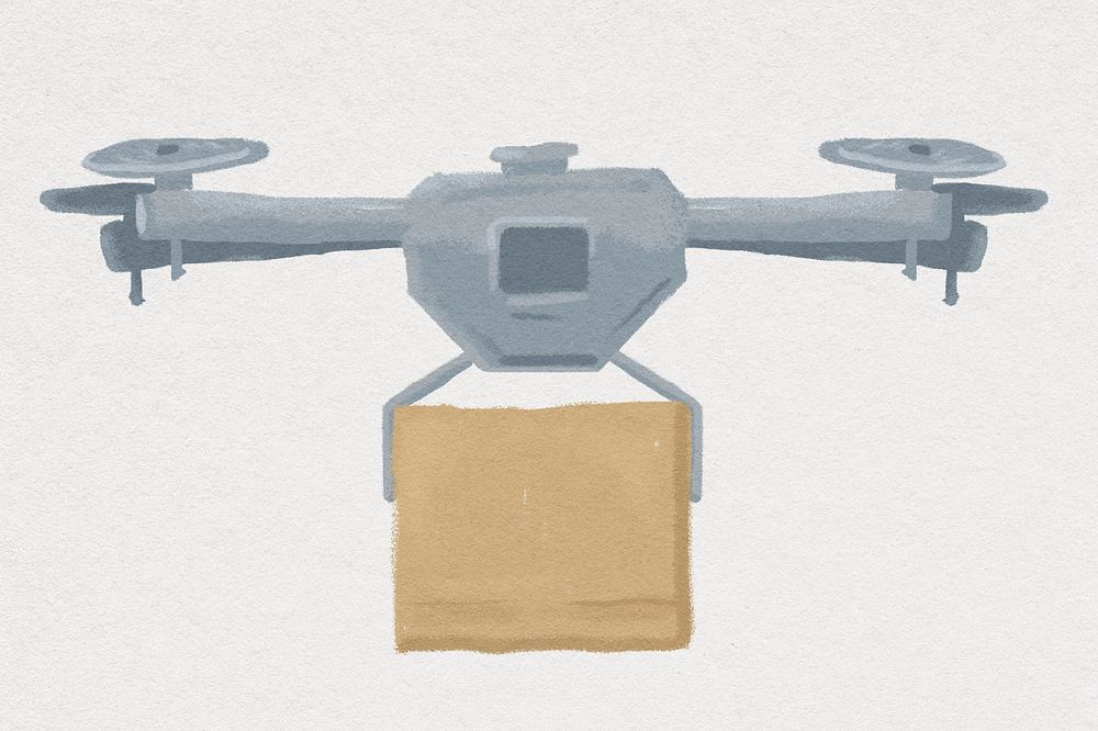 Delivery drone, smart technology illustration