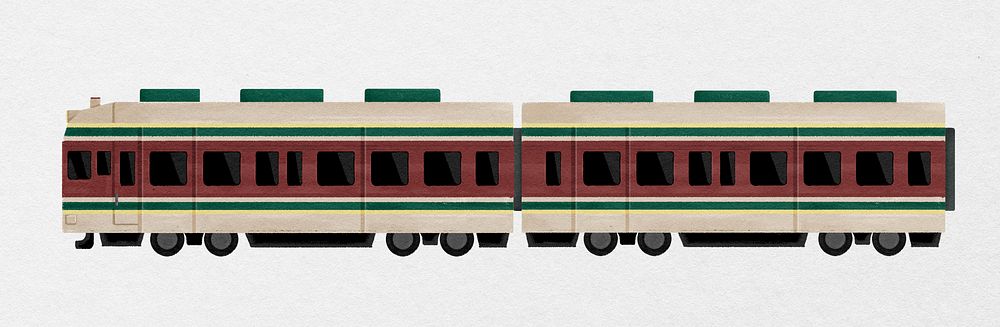 Train, transport, freight illustration psd