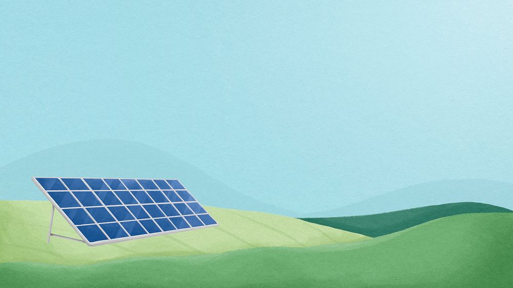 Solar energy desktop wallpaper, environment, renewable power background psd