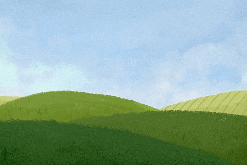 Nature landscape background, watercolor aesthetic illustration