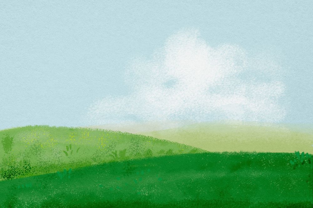 Nature landscape background, watercolor aesthetic illustration