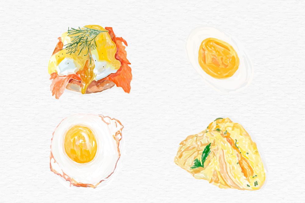 Healthy egg breakfast vector set
