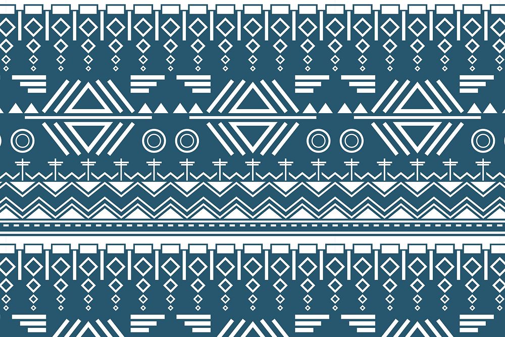 Ethnic blue background, seamless pattern vector