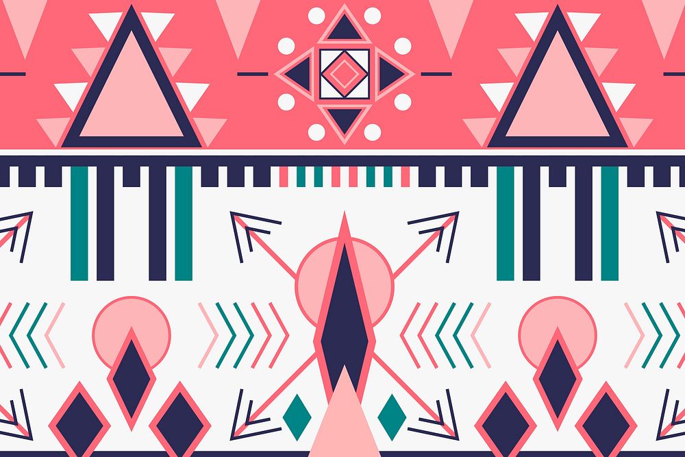 Pink pattern, tribal background, textile design