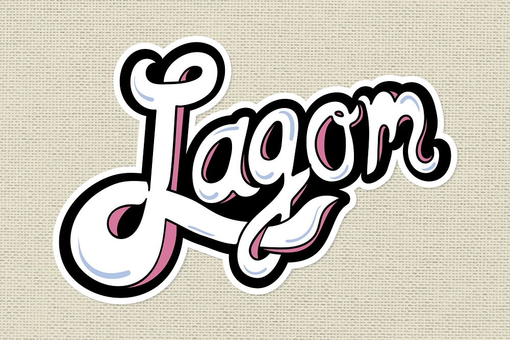 Handwritten lagom illustration vector sticker