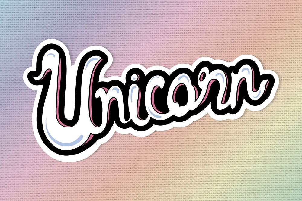 Handwritten unicorn illustration vector sticker