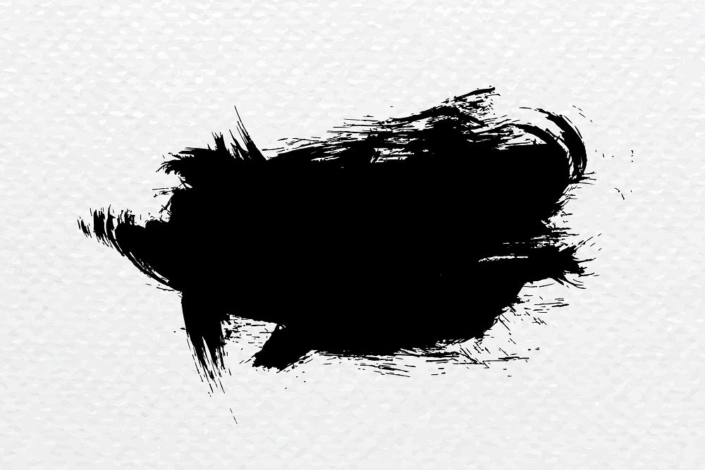 Black brush ink banner vector scribble 