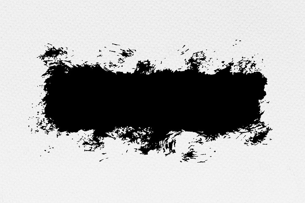 Grunge black banner psd brush stroke illustration